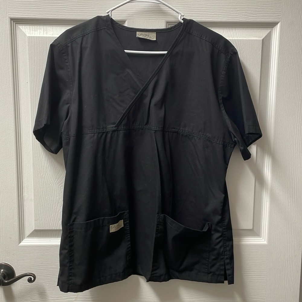 Urbane women’s scrub set in Black - New -washed once- Large - pants Petite